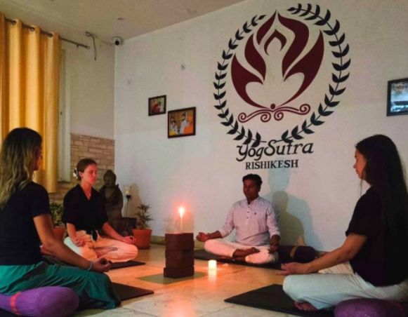 Learning meditation in the 200 hour yoga teacher course.
